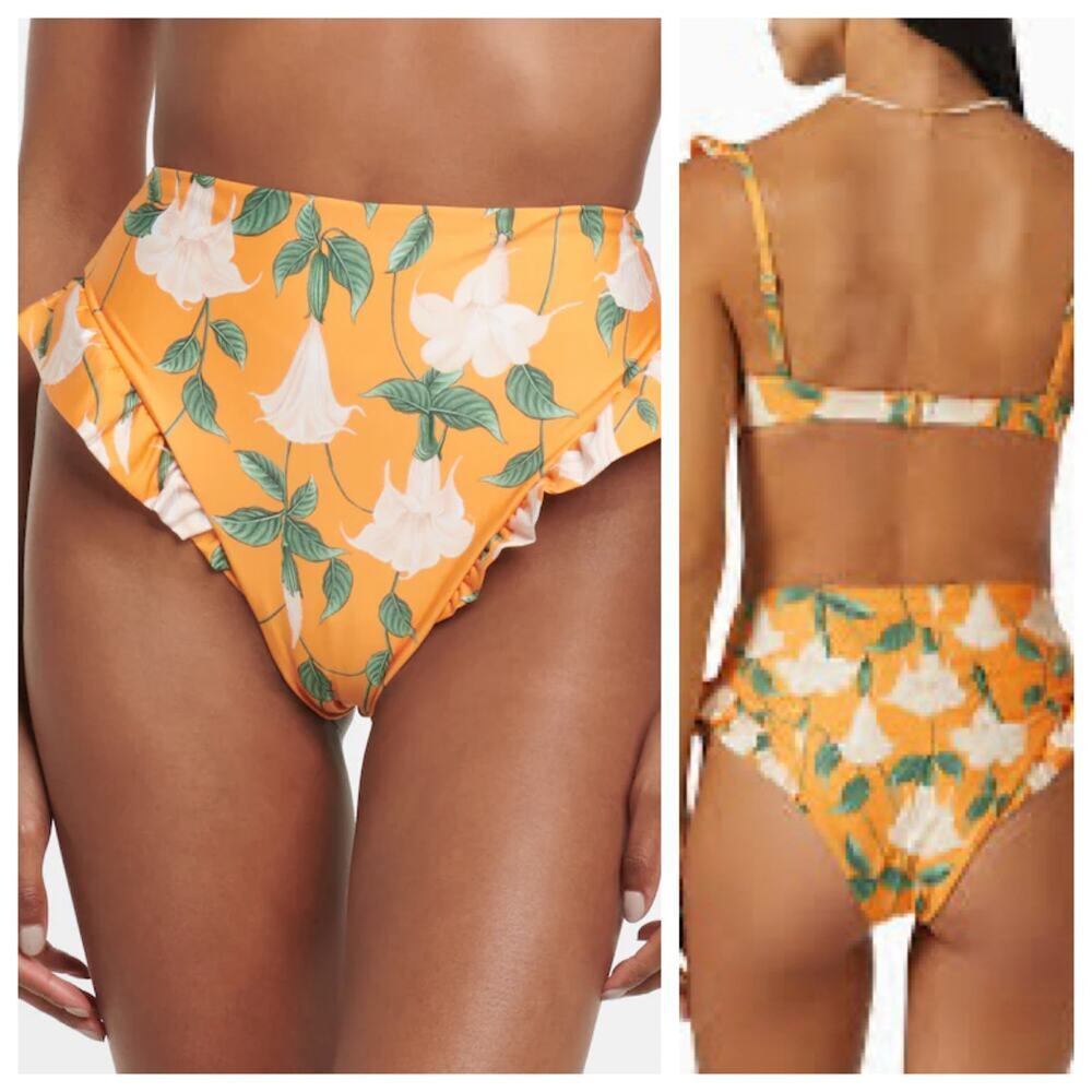 NWT Agua by Agua Bendito Jenigbre High Waist Bikini Bottom Floral Swimsuit XL